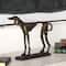 14" Bronze Polystone Distressed Slim Frame Dog Sculpture with Gold Accents